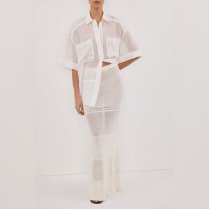 DISSH White Maxi Slip Skirt Resort Wear